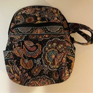 Vera Bradley Kensington Brown Backpack Retired Vintage Like New Condition